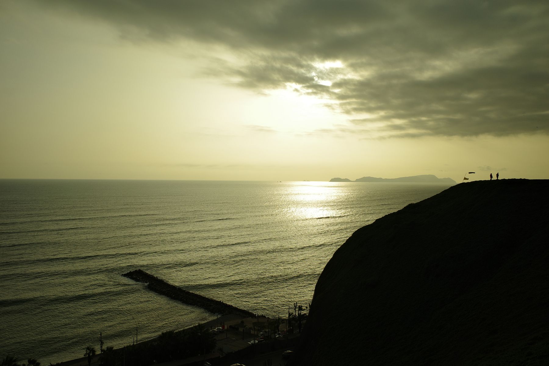 Pacific coast at sunset, Lima